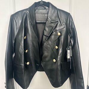 Bagatelle Women's Black Blazer with Gold Buttons